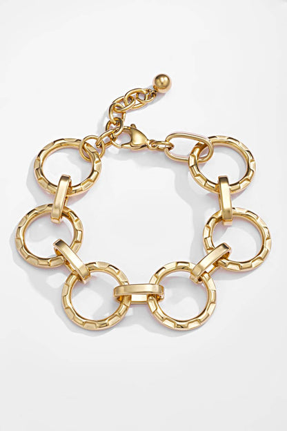 Stainless steel textured ring bracelet 324AQ44