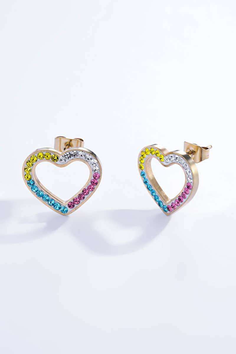 Rhinestone heart earrings 124AQ192