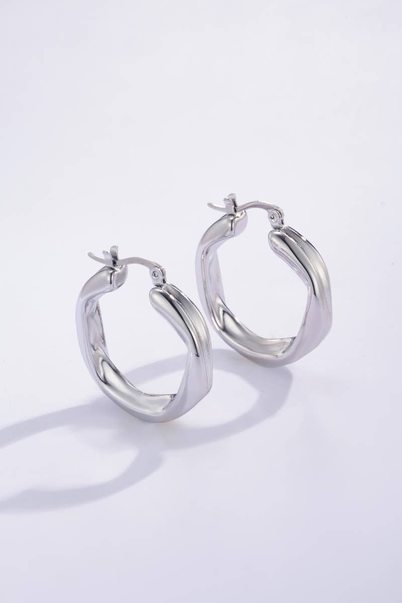 Boucles d'oreilles créoles texturées 124AQ45