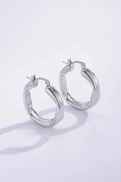 Boucles d'oreilles créoles texturées 124AQ45