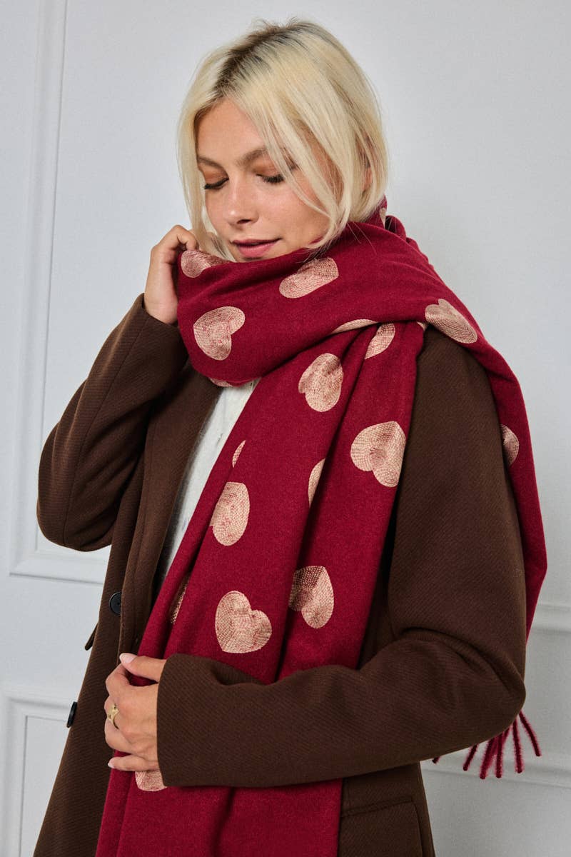 Heart pattern wool scarf FL213DF