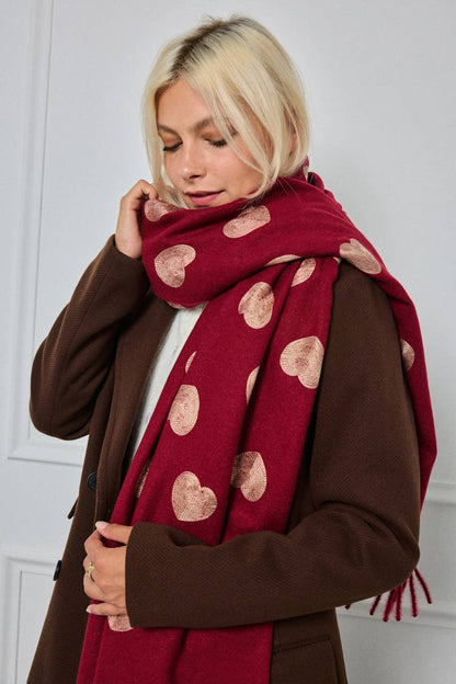Heart pattern wool scarf FL213DF