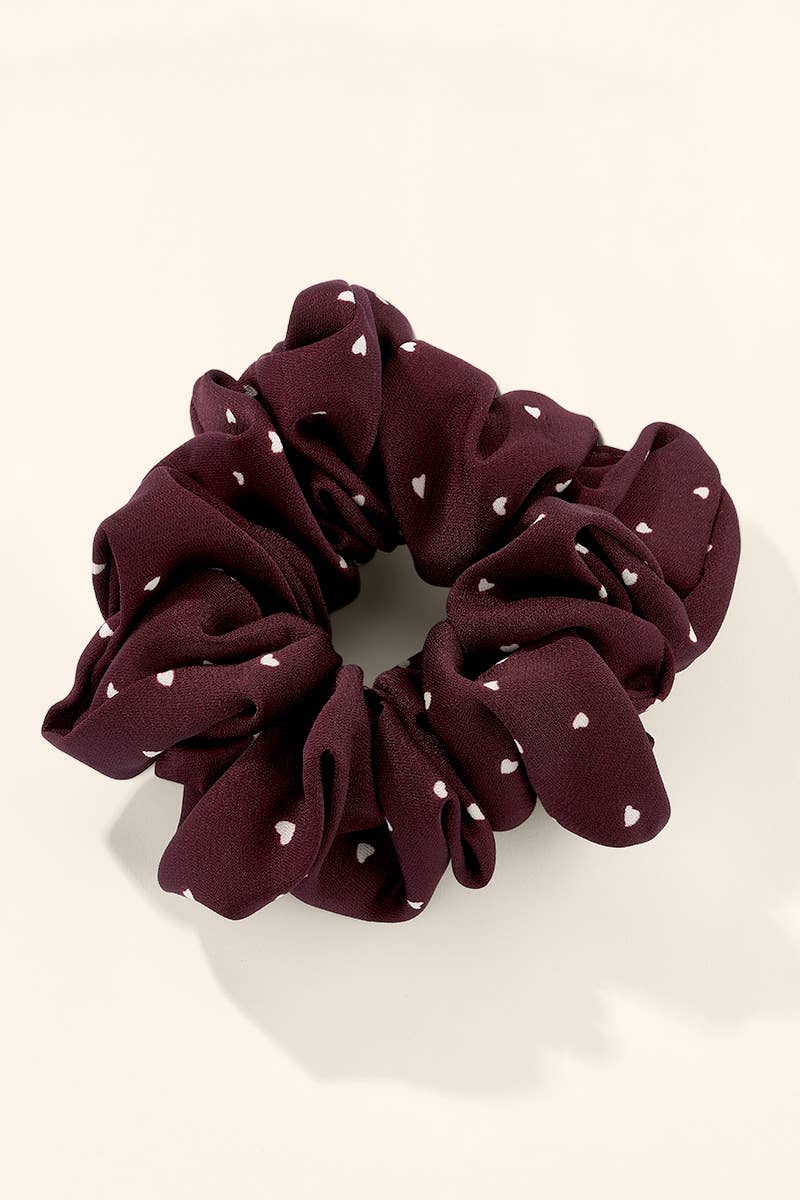 Chouchou imprimé petits cœurs 10cm FQ151XJ
