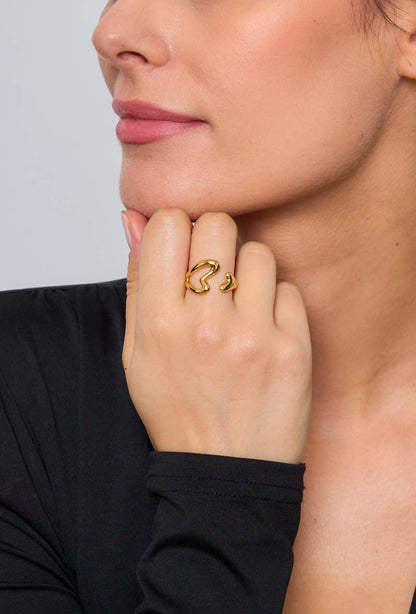 Bague cœur en acier inoxydable 424AQ12