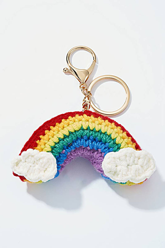 Rainbow crochet bag charm and keychain PC011HZ