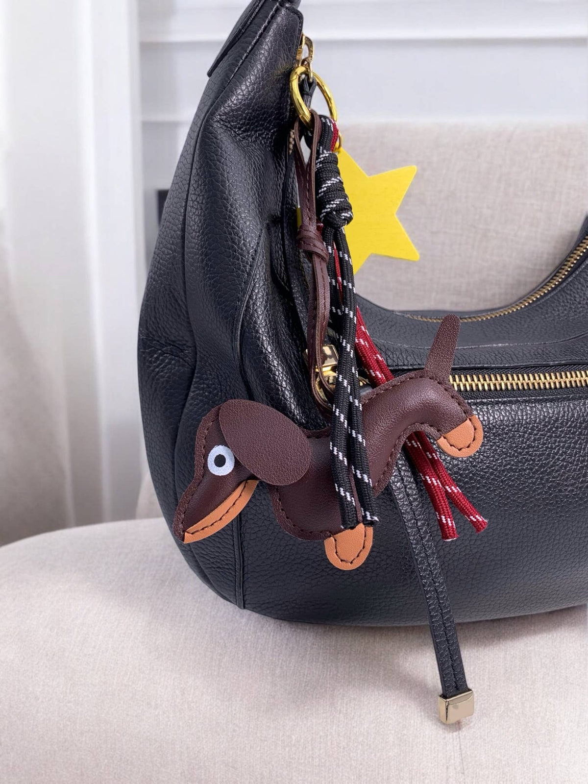 Dog and star bag charm and keyring PC14