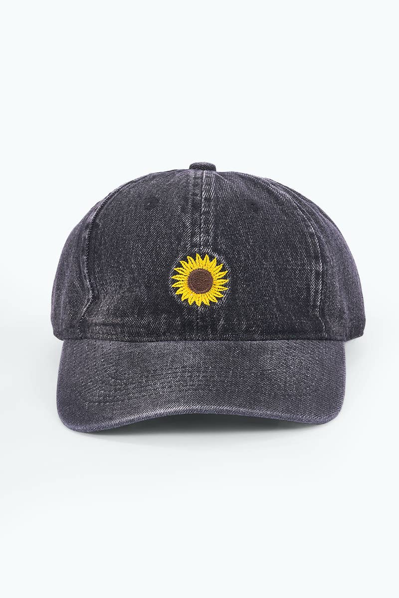Casquette en coton avec broderie tournesol MJ315HK