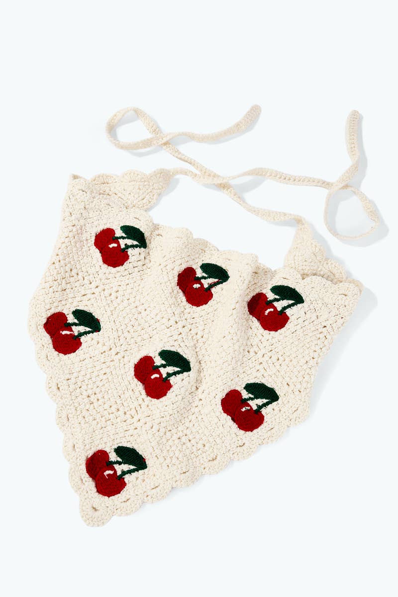 Cherry crochet bandana ST334HS