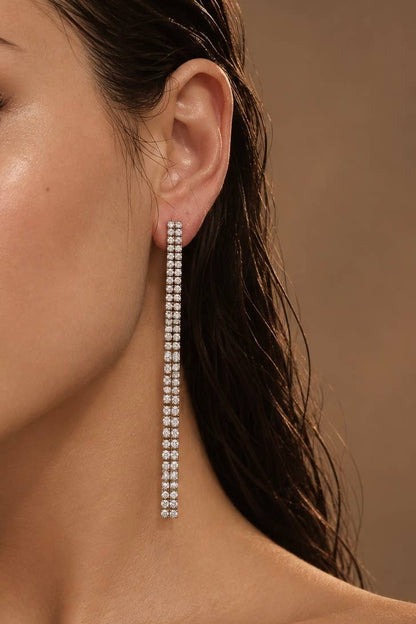 Boucles d’oreilles rivières à zircons en acier 124AQ797