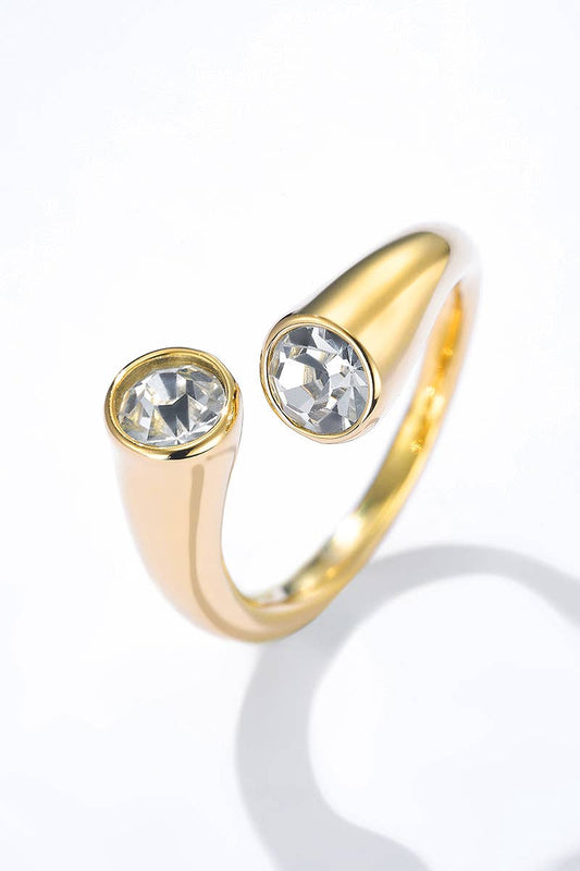 Sparkling intertwined stainless steel ring 424AQ137