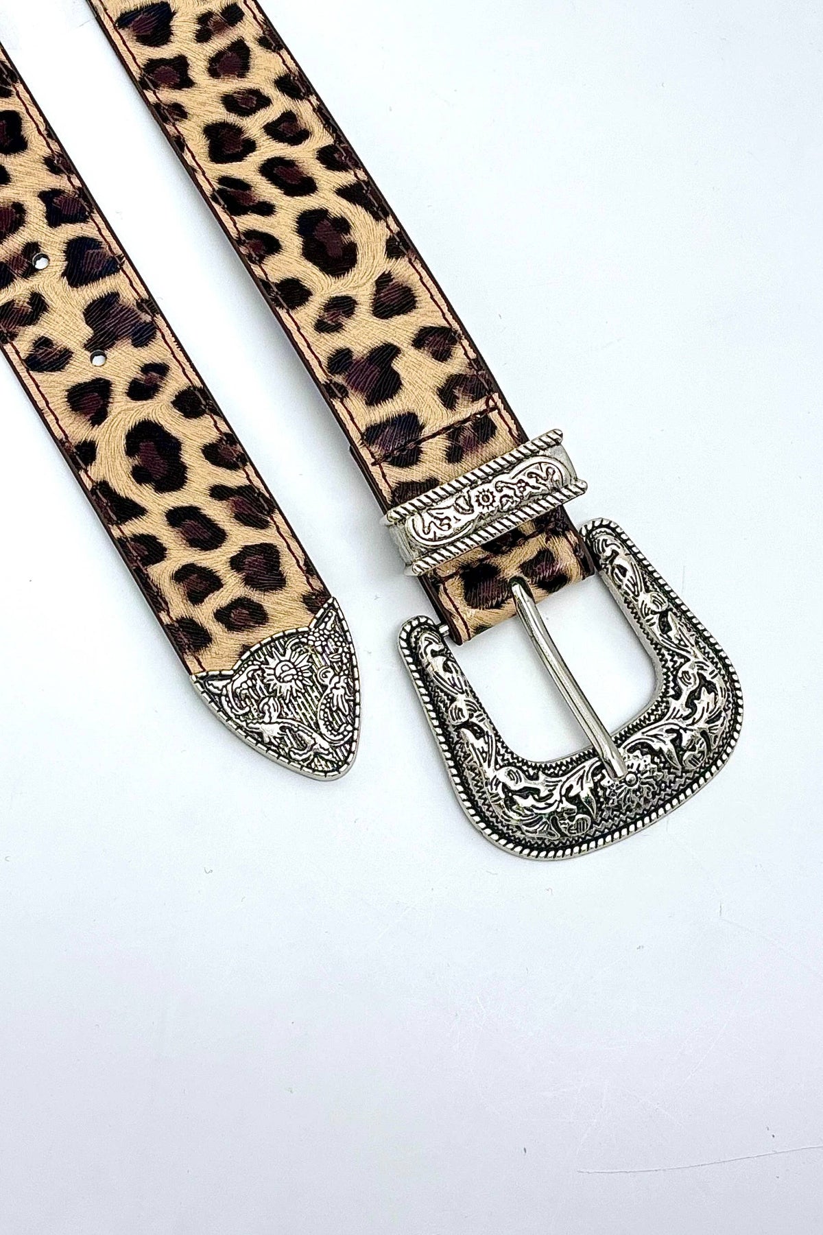 Leopard print faux leather belt CT11K