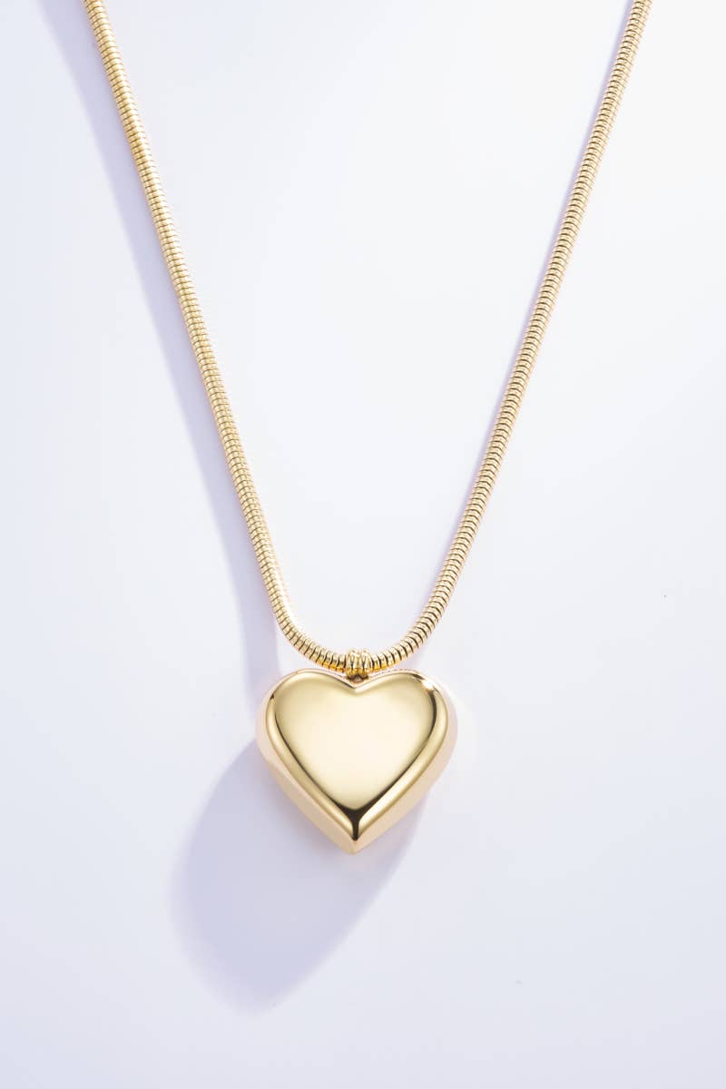Large heart stainless steel necklace 224AQ11