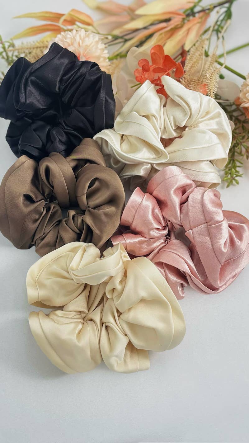 15cm satin ruffled scrunchie FQ52