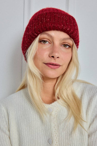 Metallic yarn wool beanie MJ202SD