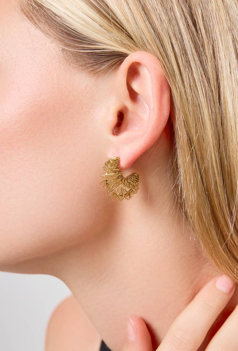 Boucles d'oreilles demi créoles en acier inoxydable 124RX35