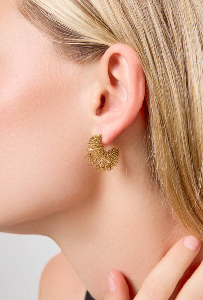 Boucles d'oreilles demi créoles en acier inoxydable 124RX35