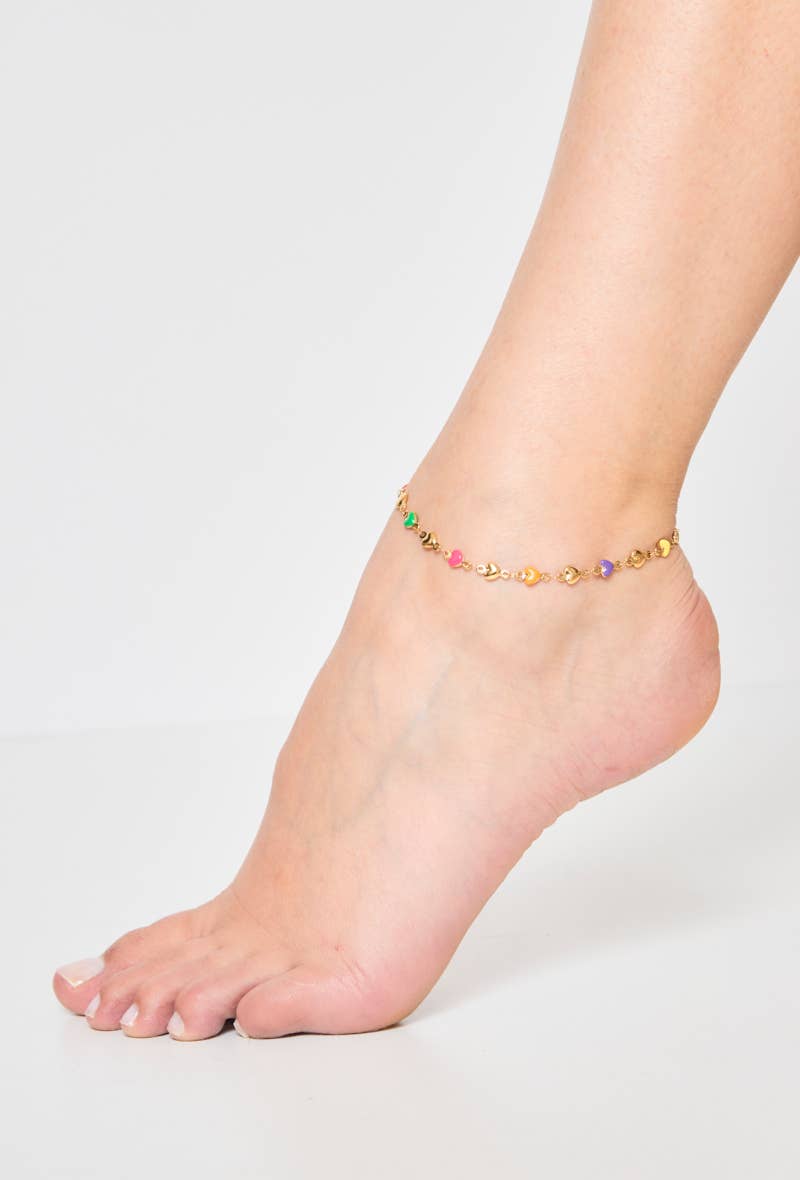 Chaînes de cheville multicouleur en acier inoxydable 624RX12