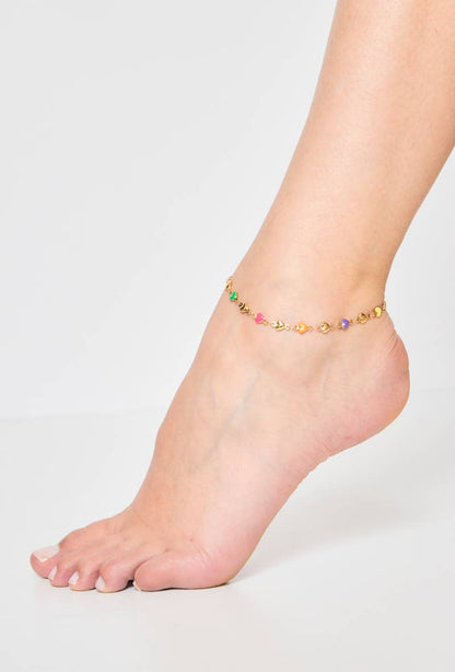 Chaînes de cheville multicouleur en acier inoxydable 624RX12