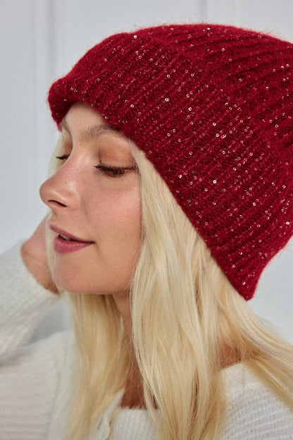 Metallic yarn wool beanie MJ202SD