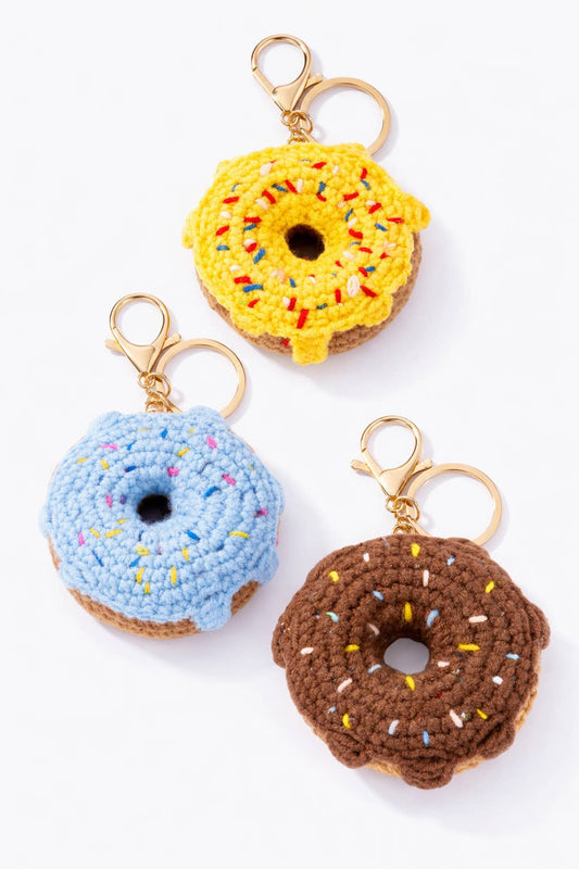Crochet donut bag charm 8cm PC044HZ