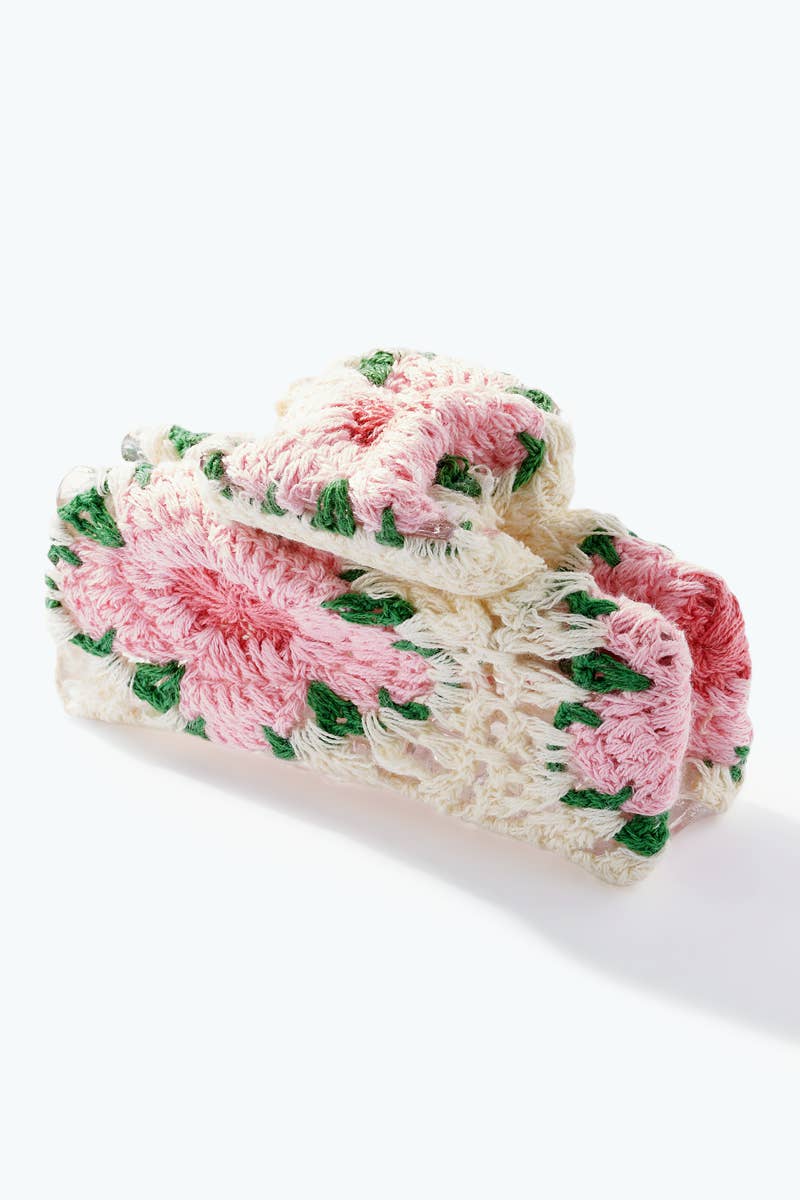 Crochet flower hair claw 11cm YH306HS