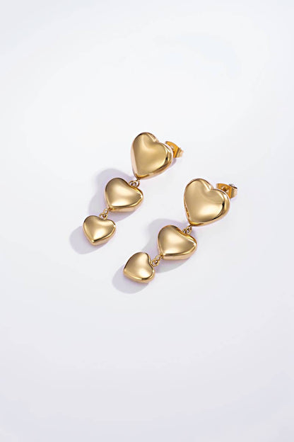 Boucles d'oreilles pendantes cœurs 124YC05