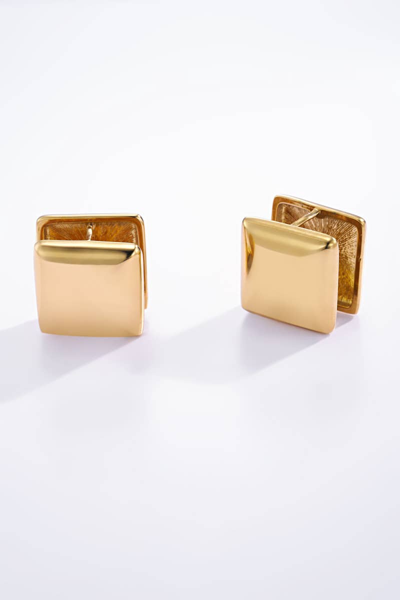 Boucles d'oreilles créoles carré en acier inoxydable 124RX32