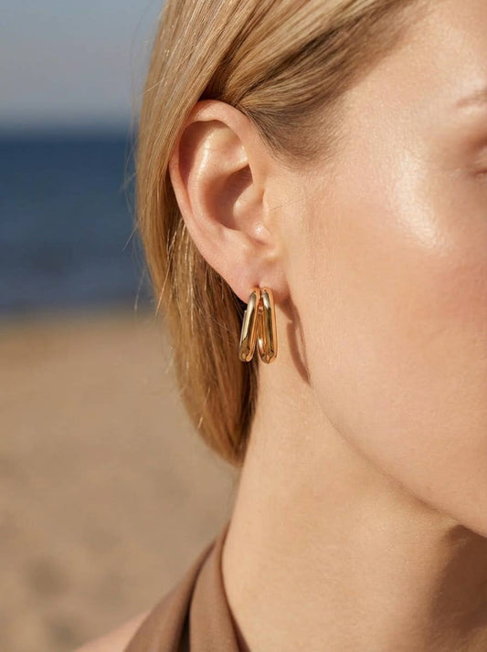 Boucles d'oreilles pendantes en acier inoxydable 124AQ50