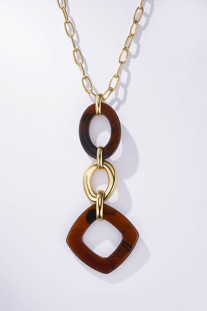 Stainless steel long necklace 224RX82