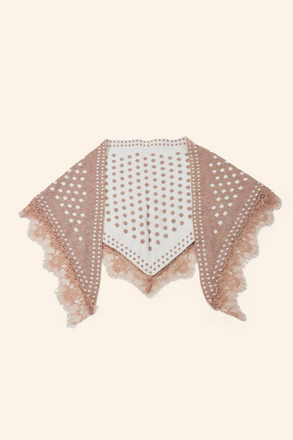 Polka dot and lace triangle scarf FL603DF