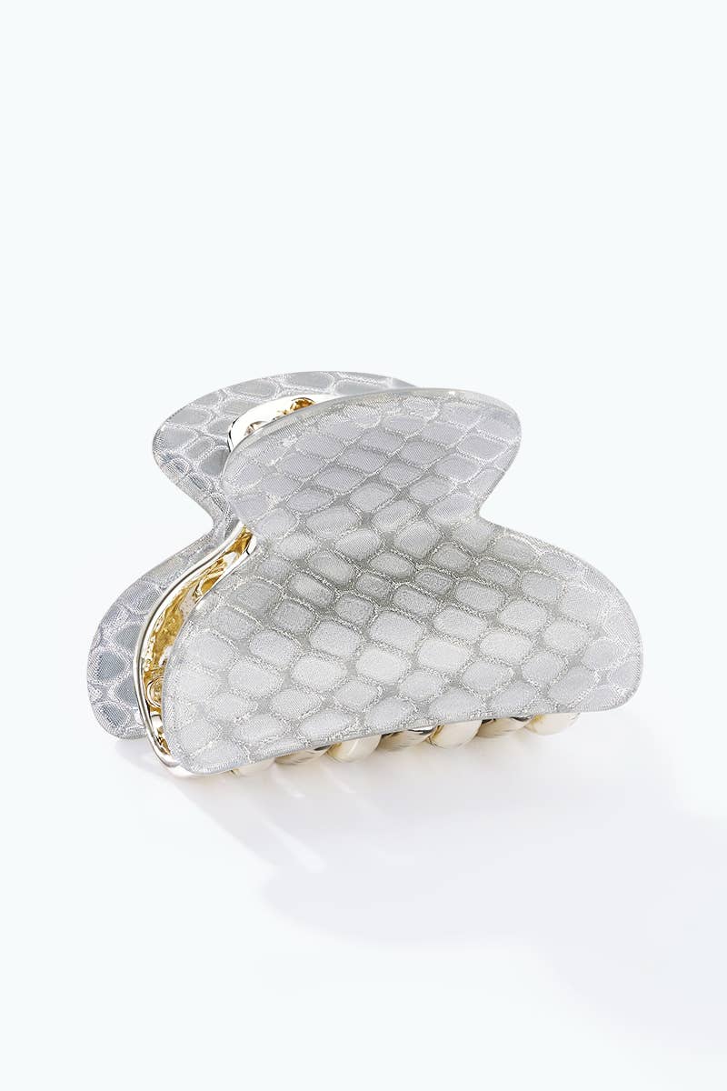 Mini-pince à cheveux effet croco métallisé 4 cm YH168LY