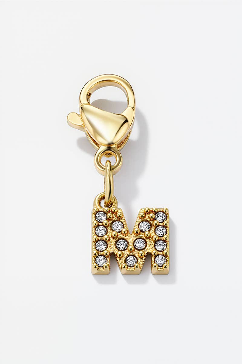 Charm breloque strassé CHARM-LETTRES-STRASS