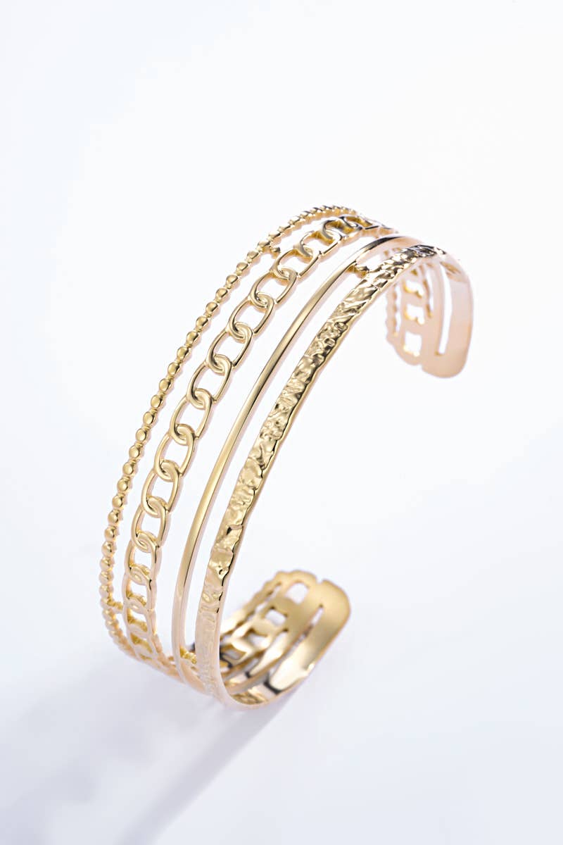 Textured stainless steel bangle bracelet 324AQ65