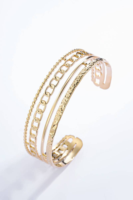 Textured stainless steel bangle bracelet 324AQ65