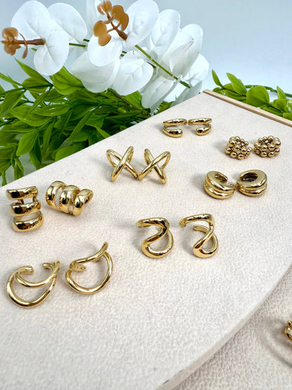 Set of 10 stainless steel ear cuffs SET288