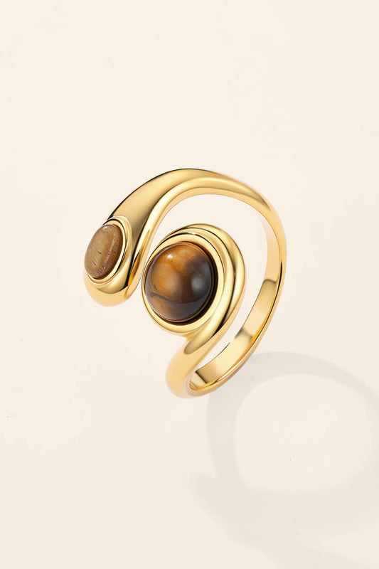 Bague double œil-de-tigre en acier inoxydable 424AQ509