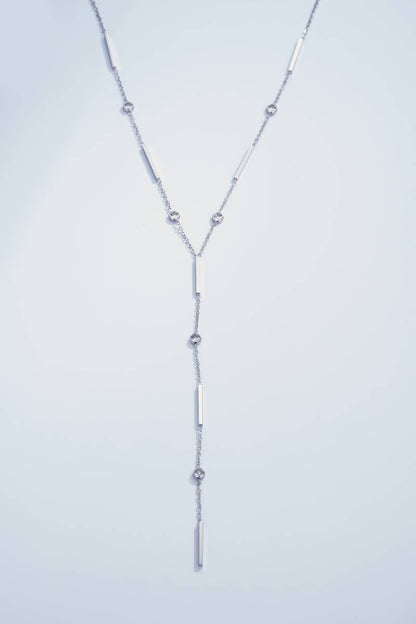 Stainless steel rhinestone Y-necklace 224AQ10