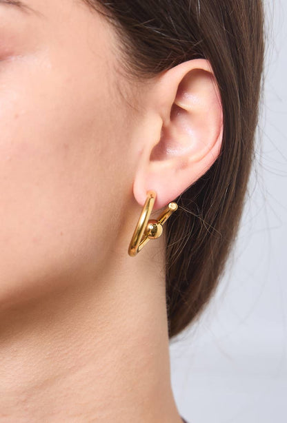 Boucles d'oreilles demi créoles en acier inoxydable 124YC36