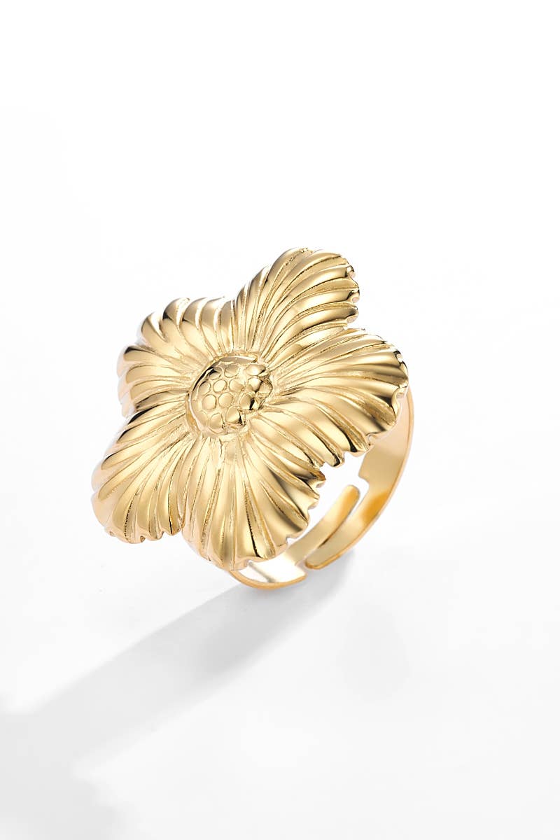 Bague fleurs en acier inoxydable 424YC64