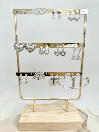 Set de 12 boucles d'oreilles en acier inoxydable SET293