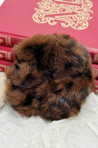 Leopard faux fur scrunchie FQ9YJ