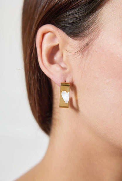 Boucles d'oreilles nacré et en acier inoxydable 124DY24K-1