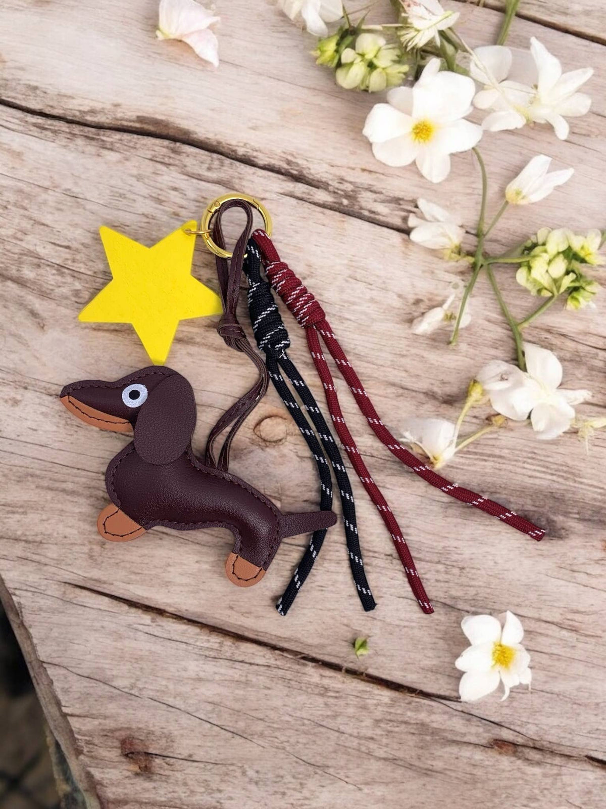 Dog and star bag charm and keyring PC14