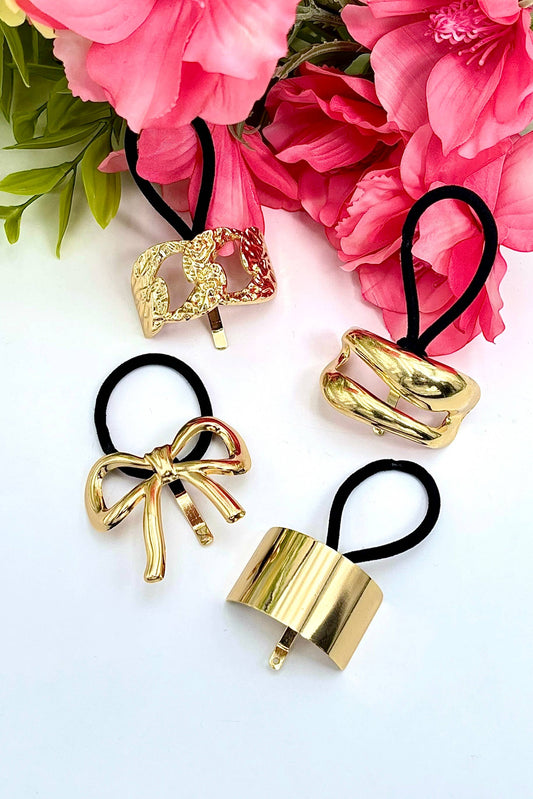 Set de 4 chouchous élastiques avec métal ST59