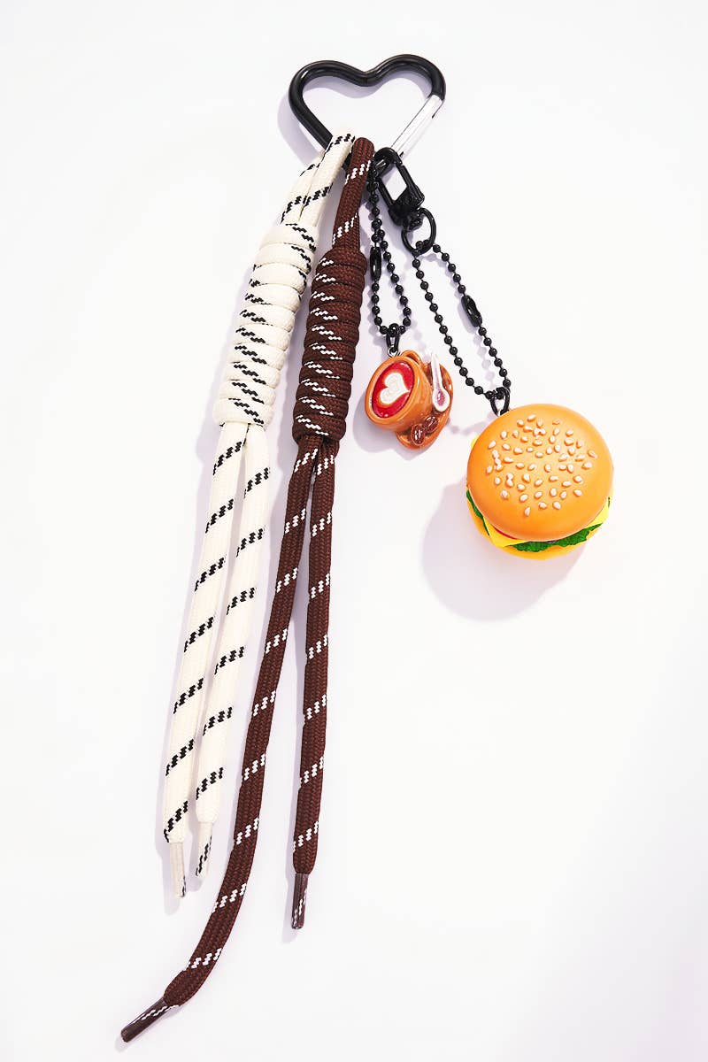 Burger and coffee bag charm and keychain PC26