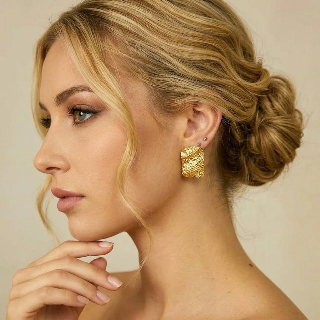 Boucles d'oreilles en acier inoxydable 124DY50