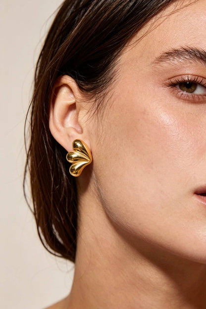 Boucles d'oreilles éventail en acier inoxydable 124AQ297