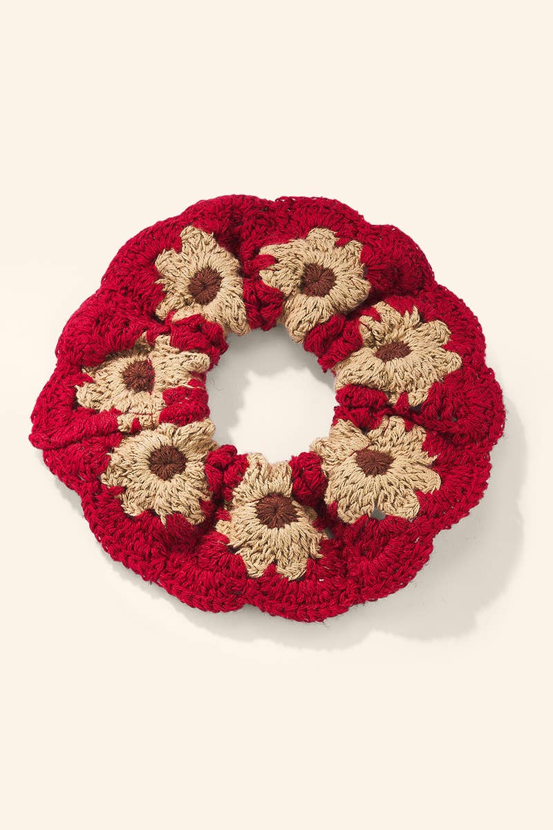 Chouchou élastique en crochet fleurs FQ311HS