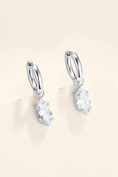 Créoles pendantes marquise en acier inoxydable 124AQ793