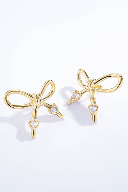 Rhinestone ribbon earrings 124AQ202